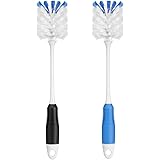 Amazer 2 Pack Bottle Cleaner Brushes, Flexible Water Bottle Brush for Cleaning, Long Handle Dish Scrub Brush for Cups, Coffee