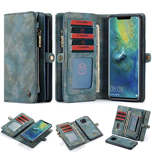 Spritech Galaxy S9 Wallet Case,Handmade Leather Large Capacity Detachable [Scratch Resistant] Zipper Wallet Cover with Credit Card Holder for Samsung Galaxy Galaxy S9