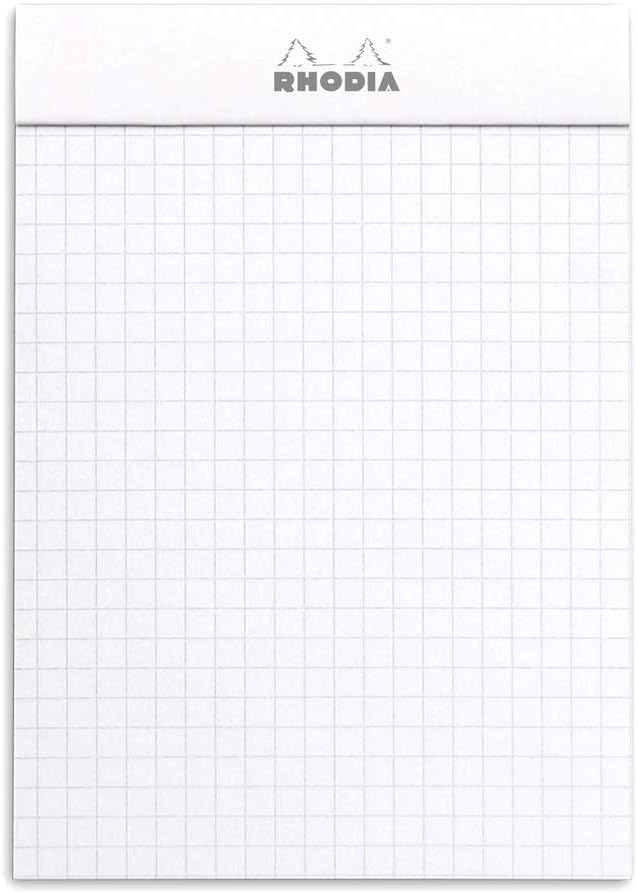 RHODIA 13201C, Stapled Notepad N°13 White, A6, Small Squares, 80 Detachable Sheets, 80G White Clairefontaine Paper, Soft - Image 3