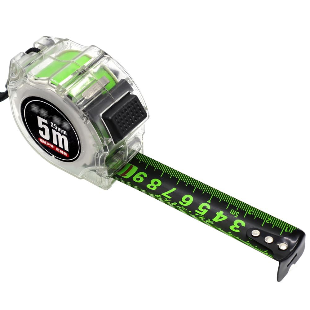 Aoyswuz Tape Measure Carbon Steel 5 M Metric Single-Sided Scale Self-Lock Measuring Tape Measure for Measuring (Ruler width 25mm)