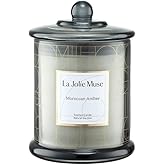 LA JOLIE MUSE Moroccan Amber Candle, Luxury Candle Gift with Gift Box, Candle Gift for Men & Women, Natural Soy Candle, 70 Hours Burning Time, House Warming Gift