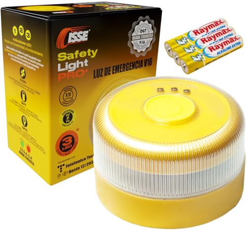 SAFETY Baliza v16 Homologada DGT SIM y Datos Incluidos hasta 2038 - Luz Emergencia Coche Homologado DGT 3.0 - v16 Con Geolocalización Obligatoria Enero 2026 v16 Homologada DGT