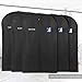 Esonmus 5 Pack Premium Breathable Black Non-woven Fabric Garment Cover Bags with Clear PVC Windows & Anti-off Zipper For Suit, Dress, Clothes, Pants ,50