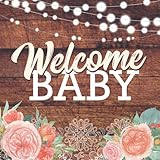 Welcome Baby: Baby Shower Guest Book Rustic Vintage Wood Design (With Bonus Gift Log, Size 8.5x8.5) by Cutie Pie Kids