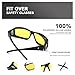LVIOE Wrap Around Style Polarized Night Vision Driving Glasses to Fit Over Regular Prescription Glasses (Matte black, Yellow)