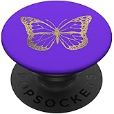 Yellow Butterfly Purple PopSockets Adhesive PopGrip