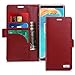 FYY [Genuine Leather Wallet Case for Samsung Galaxy Note 8 2017, Handmade Flip Folio Wallet Case with Kickstand Card Slots Magnetic Closure for Samsung Galaxy Note 8 2017 Wine Red