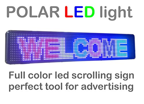Outdoor WiFi LED Full Color Sign 40" x 8" with P10 Resolution and New SMD Technology and Integrated Power sipply. Brightest LED Sign on Market