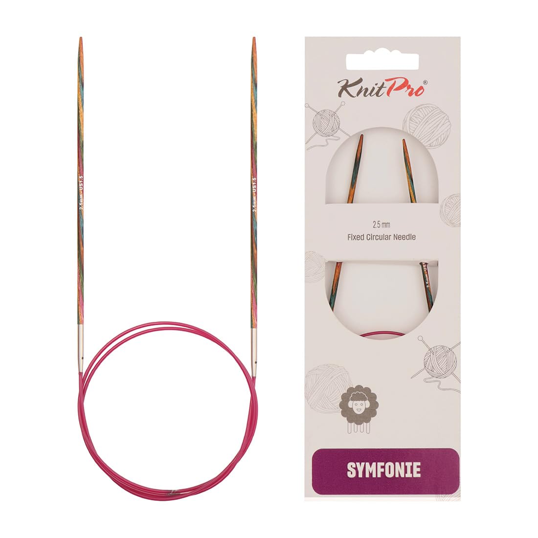 KnitPro Symfonie Fixed Circular Needles 10" (25cm) | 2.50mm