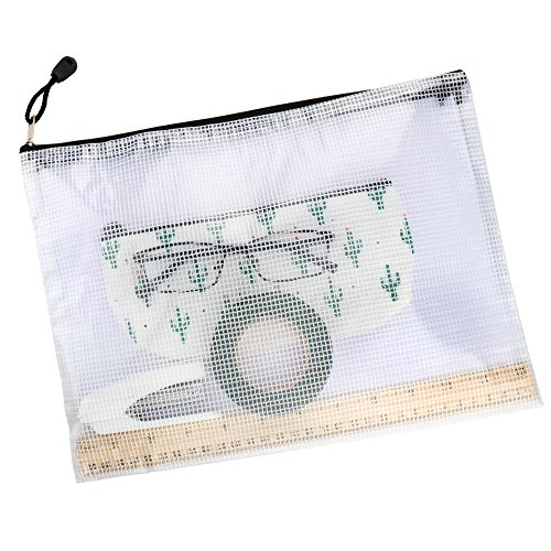 SUBANG 12 Packs New Design Zipper File Bags In A4 Sizes, File Holders With Grid Travel Pouch,6 Assorted Colors - Thumbnail 5