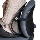 Sitback Mesh Backrest Black by Core Products, Lumbar Support Pillow, Back Pain Support Cushion, Car Cushion, Mesh Keeps You Cool & Comfortable