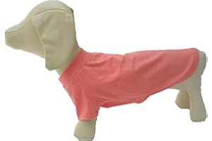 Lovelonglong Pet Clothing Dog Costumes Dachshund Clothes Blank T-Shirt Tee Shirts for Dachshund Dogs,Corgi 100% Cotton Lotuspink D-S