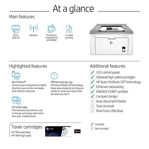 HP Laserjet Pro M118dw Wireless Monochrome Laser Printer, Auto Two-Sided Printing, Mobile Printing, Works with Alexa (4PA39A)