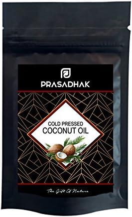 Prasadhak Virgin Coconut Oil Cold Pressed 100% Pure for Skin Body Hair Massage and Cooking (250 Grams)