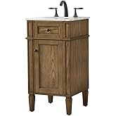 Elegant Decor Park Avenue 18" Aluminum MDF Single Bathroom Vanity in Driftwood