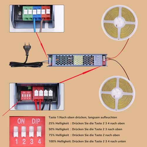 BENLUN 24V COB LED Strip 20M (10M x 2), 3000K Warm White 312LEDs/M CRI 93, Flexible Self-adhesive LED Strip with Power Supply, LED Strips for Bedroom, Home Decoration