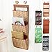 Stock Show Oxford 3 Pockets Magazines&File Hanging Organizer Storage Holder (Bamboo Weaving Pattern)