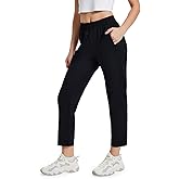 Yogipace Women's Petite/Regular/Tall Lightweight Stretch Pull-On Golf Ankle Pants,Travel Hiking Lounge Pant with Zip Pockets