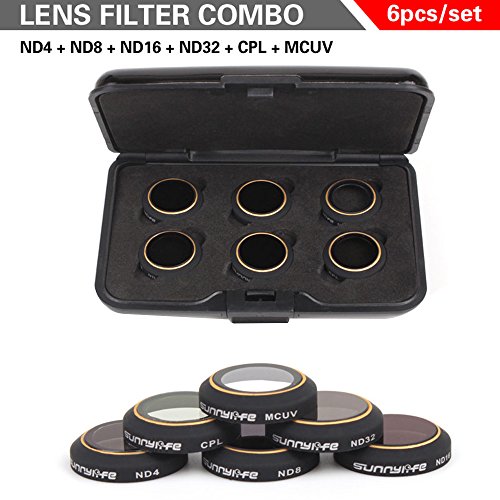 6 packs for dji mavic pro lens filter kit nd4 nd8 nd16 nd32 mcuv …