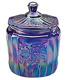 Carnival Blue Glass Biscuit Jar
