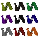 Men's Satin Skinny Thin Clip-On Neck Ties