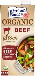 Kitchen Basics Organic Beef Stock, 32 oz. Carton, Enrich the Flavor of Broth, Pot Roast, Chili and Soups, Perfect for Stockin