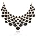 Jane Stone Fashion Statement Collar Necklace Vintage Openwork Bib Costume Jewelry (black)
