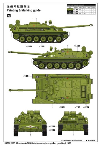 Trumpeter 1/35 Russian ASU85 Airborne Self-Propelled Gun Mod 1956 Tank
