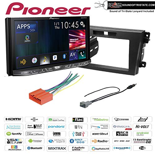 Pioneer AVH-4200NEX DVD Receiver + Install kit 2010-2012 Mazda CX-7 and a Sound of Tri-State Lanyard Bundle (Certified Refurbished)