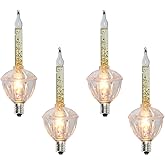 Doratale 4 Pack Christmas Bubble Lights Replacement Bulbs, 5W Clear Bubble Lights with Gold Glitter Liquid Great for C7 Outdo