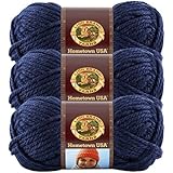 (3 Pack) Lion Brand Yarn 135-111L Hometown Yarn, San Diego Navy