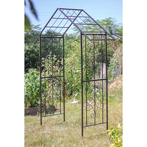 AAQQ Rosenbogen, Unterstützung des Gartenwachstums, Rosenbogen aus Metall, Wetterfest, 113 cm X 60 cm X 240 cm… – Bild 4