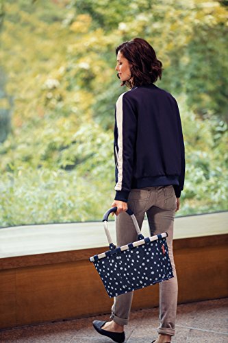 reisenthel Carrybag Fabric Picnic Tote, Sturdy Lightweight Basket for Shopping and Storage, Spots Navy - Thumbnail 7