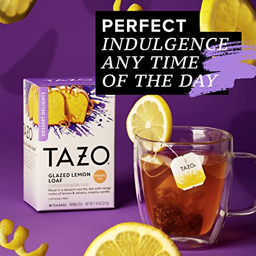 TAZO Glazed Lemon Loaf Herbal Tea Bags, Aromatic Blend, CaffeineFree