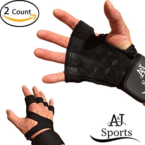 Workout Gloves with the Strongest Wrist Support ; Crossfit Gloves/Gym Gloves for Men and Women; Durable Neoprene with Extra Leather and Silicone Padding for Full Palm Protection (M, Back Stripe)