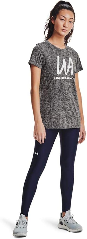 Under Armour Women's Tech Twist Script Short-Sleeve Crew Neck T-Shirt: Clothing