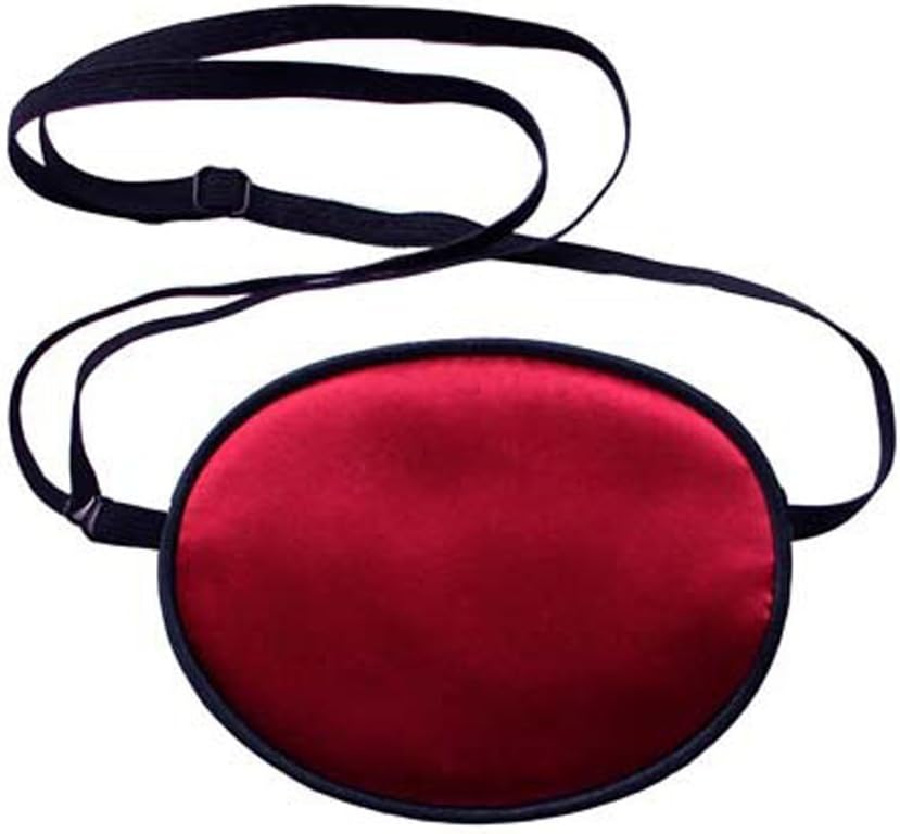 FSSTUD Adults Elastic Silk Eye Patch Lazy Eye for Amblyopia Deep Red