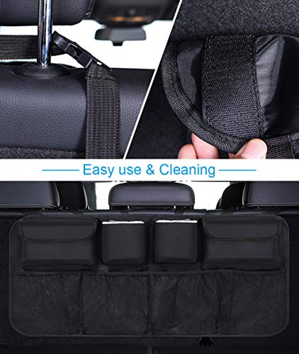URAQT-Organizador-Maletero-Coche-Bolsas-para-Maletero-del-Coche-de-Malla-para-Coche-con-8-Bolsillos-Correa-Ajustable-y-3-Cinta-de-Fijacin-Adecuado-para-SUV-MVP
