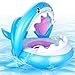 CHGeek Baby Pool Float, Shark-Shaped Infant Baby Pool Float with Canopy Inflatable Floatie Swim Ring for Kids Aged 9-36 Months (Shark Shape)