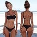 PRETTYGARDEN 2019 Sexy Push Up Padded Brazilian Bikini Set Swimwear Swimsuit Beach Suit Bathing Suits Black