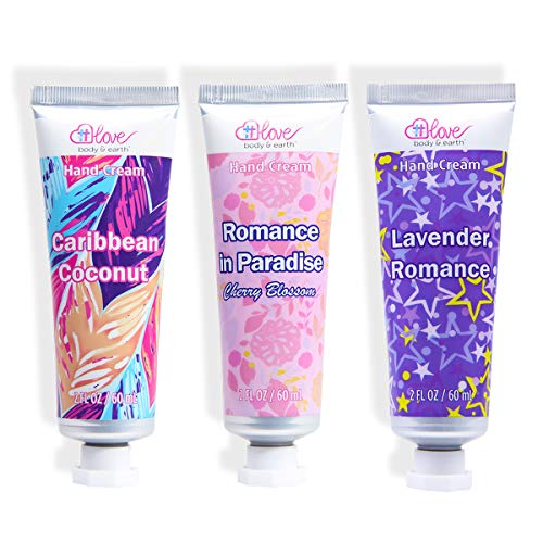 BODY & EARTH Hand Cream Gift Set，Natural Plant Fragrance Hand Lotion with Argan Oil and Glycerin