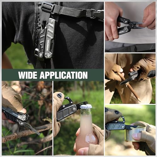 WORKPRO 11 in 1 Multitool Pliers | Stainless Steel Folding Multifunction Tool with Saw, Screwdriver and Pliers for Camping and Hiking