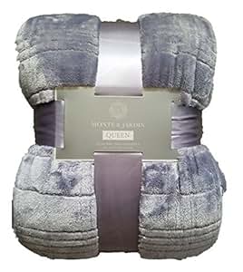 Amazon.com: Monte & Jardin Queen Gray Jacquard Velvet ...