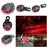 1Pc Best 3 Modes Bike Light Bicycle Taillight Rear Cycling Warning Flashing with 2 Laser and 5 LED Red
