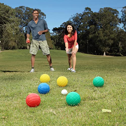 TopEmp Backyard Bocce Ball Set with 8pc 90mm Balls and 1pc Pallino