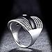 dnswez Marcasite Ring Black Diamond Vintage Statement Wedding Engagement Ring Platinum Plated intertwined Cable Wire Cross Rings for Men Women (3)
