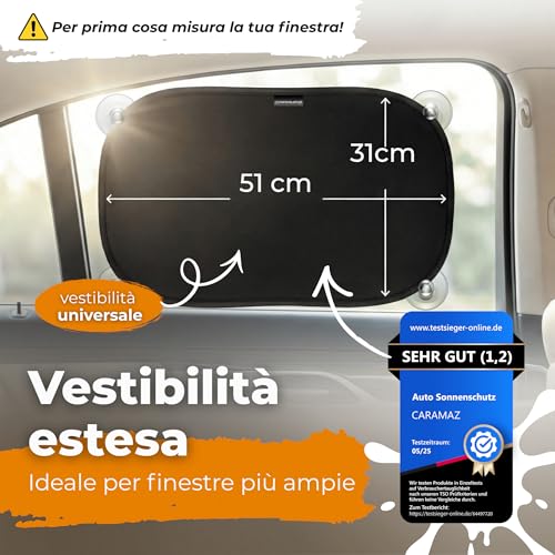 Caramaz Sun Protection for Children with UV Certificate, 2 Pieces 51 x 31 cm Wood