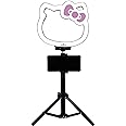 Impressions Vanity Hello Kitty 10 Inch RGB Desk Ring Light with Stand and Phone Holder, LED Selfie Lights with Rainbow Color Modes, Noise Sensor Provide Light Affect to Music Beat Perfect for TikTok