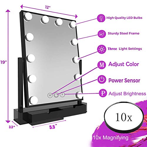 Hansong Hollywood Makeup Vanity Mirror with Lights,Plug in Lightup