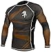 Hayabusa Metaru 47 Silver Long Sleeve BJJ Rash Guards (Black/Brown, S)